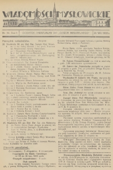 Wiadomości Mysłowickie : dodatek parafjalny do „Gościa Niedzielnego”. R.5, 1933, nr 34
