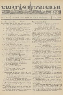 Wiadomości Mysłowickie : dodatek parafjalny do „Gościa Niedzielnego”. R.5, 1933, nr 37