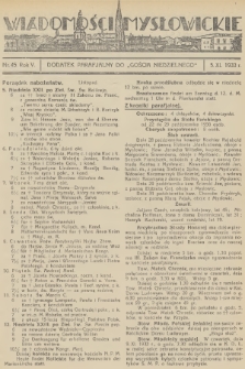 Wiadomości Mysłowickie : dodatek parafjalny do „Gościa Niedzielnego”. R.5, 1933, nr 45