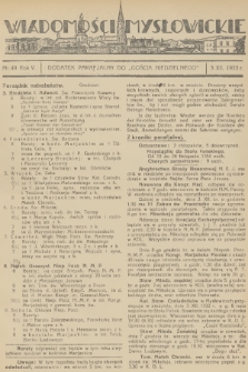 Wiadomości Mysłowickie : dodatek parafjalny do „Gościa Niedzielnego”. R.5, 1933, nr 49