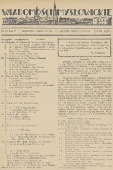 Wiadomości Mysłowickie : dodatek parafjalny do „Gościa Niedzielnego”. R.5, 1933, nr 52