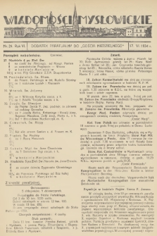 Wiadomości Mysłowickie : dodatek parafjalny do „Gościa Niedzielnego”. R.6, 1934, nr 24