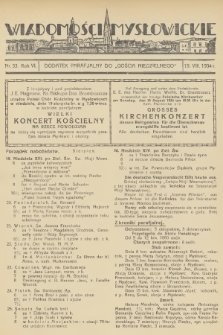 Wiadomości Mysłowickie : dodatek parafjalny do „Gościa Niedzielnego”. R.6, 1934, nr 33