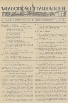 Wiadomości Mysłowickie : dodatek parafjalny do „Gościa Niedzielnego”. R.6, 1934, nr 42
