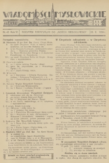 Wiadomości Mysłowickie : dodatek parafjalny do „Gościa Niedzielnego”. R.6, 1934, nr 43