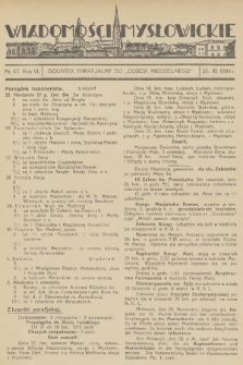 Wiadomości Mysłowickie : dodatek parafjalny do „Gościa Niedzielnego”. R.6, 1934, nr 47
