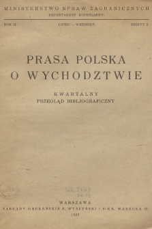 Prasa Polska o Wychodztwie : kwartalny przegląd bibliograficzny. R.3, 1927, Zeszyt 3