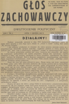 Głos Zachowawczy : dwutygodnik polityczny. R.1, 1926, nr 2