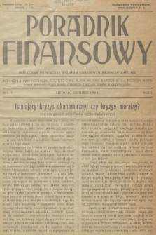 Poradnik Finansowy : miesięcznik poświęcony sprawom finansowym drobnego kapitału. R.1, 1933, №  6-7