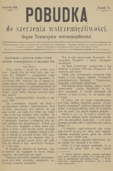 Pobudka do Szerzenia Wstrzemięźliwości : organ Towarzystw Wstrzemięźliwości. R.6, 1896 (Czerwiec)