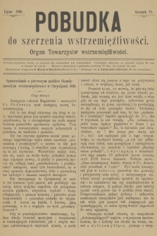 Pobudka do Szerzenia Wstrzemięźliwości : organ Towarzystw Wstrzemięźliwości. R.6, 1896 (Lipiec)