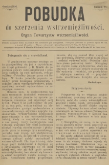 Pobudka do Szerzenia Wstrzemięźliwości : organ Towarzystw Wstrzemięźliwości. R.6, 1896 (Grudzień)