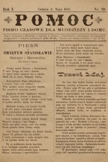 Pomoc : pismo czasowe dla młodzieży i domu. R.1, 1888, nr 19