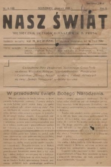 Nasz Świat : miesięcznik uczniów Gimnazjum im. B. Prusa. R.2, 1928, nr 4 + dod.