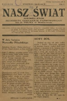 Nasz Świat : miesięcznik młodzieży Gimnazjum Państwowego im. B. Prusa w Sosnowcu. R.4, 1931, 11, 12, 13