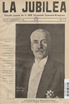 La Jubilea : oficiala gazeto de la XXIX Universala Esperanto-Kongreso. 1937, nr 1-2
