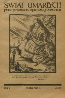 Świat Umarłych : pismo poświęcone życiu pozagrobowemu. R.2, 1938, nr 3