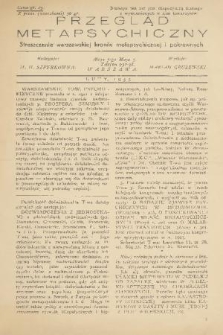 Przegląd Metapsychiczny : mies. kronik Polsk. Tow. Metaps. i tow. pokrewnych. 1935, nr 2