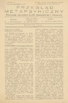 Przegląd Metapsychiczny : mies. kronik Polsk. Tow. Metaps. i tow. pokrewnych. 1935, nr 3
