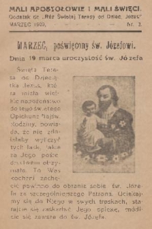 Mali Apostołowie i Mali Święci dodatek do „Róż Świętej Teresy od Dziec. Jezus”. 1929, nr 3