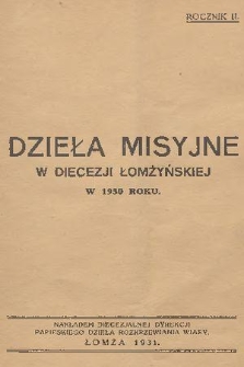 Dzieła Misyjne w Diecezji Łomżyńskiej w 1930 Roku. R.2 (1931)