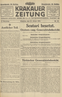 Krakauer Zeitung : zugleich amtliches Organ des K. u. K. Festungskommandos. 1916, nr 25