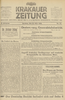 Krakauer Zeitung : zugleich amtliches Organ des K. U. K. Festungs-Kommandos. 1916, nr 72