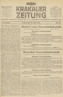 Krakauer Zeitung : zugleich amtliches Organ des K. U. K. Festungs-Kommandos. 1916, nr 91