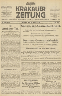 Krakauer Zeitung : zugleich amtliches Organ des K. U. K. Festungs-Kommandos. 1916, nr 101