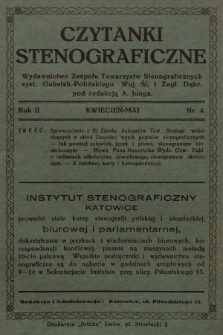 Czytanki Stenograficzne. R.2, 1929, nr 4
