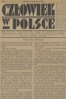 Człowiek w Polsce. R.1, 1933, nr 1