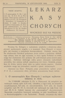Lekarz Kasy Chorych. R.2, 1926, № 14