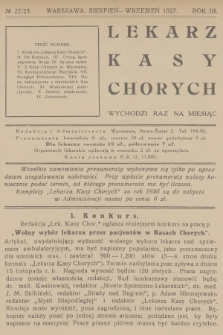 Lekarz Kasy Chorych. R.3, 1927, № 22-23