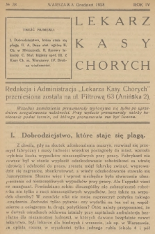 Lekarz Kasy Chorych. R.4, 1928, № 38
