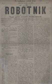 Nowy Robotnik : czasopismo polityczno-społeczne : organ partyi socyalno-demokratycznej. 1893, nr 1 (po konfiskacie nakład drugi)