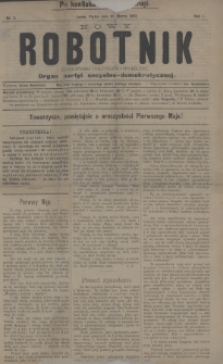 Nowy Robotnik : czasopismo polityczno-społeczne : organ partyi socyalno-demokratycznej. 1893, nr 2 (po konfiskacie nakład drugi)