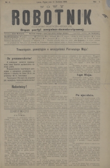 Nowy Robotnik : czasopismo polityczno-społeczne : organ partyi socyalno-demokratycznej. 1893, nr 4