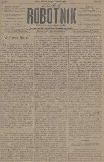 Nowy Robotnik : czasopismo polityczno-społeczne : organ partyi socyalno-demokratycznej. 1895, nr 1