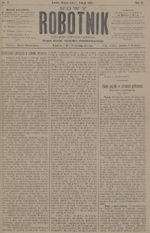 Nowy Robotnik : czasopismo polityczno-społeczne : organ partyi socyalno-demokratycznej. 1895, nr 4
