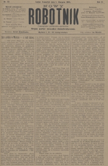 Nowy Robotnik : czasopismo polityczno-społeczne : organ partyi socyalno-demokratycznej. 1895, nr 22