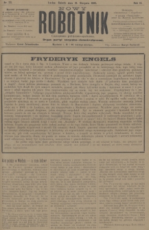 Nowy Robotnik : czasopismo polityczno-społeczne : organ partyi socyalno-demokratycznej. 1895, nr 23