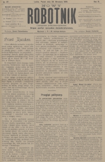 Nowy Robotnik : czasopismo polityczno-społeczne : organ partyi socyalno-demokratycznej. 1895, nr 27