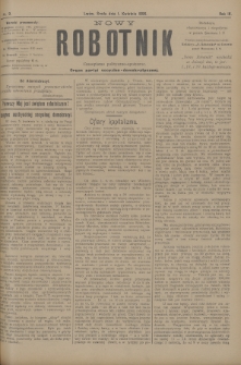 Nowy Robotnik : czasopismo polityczno-społeczne : organ partyi socyalno-demokratycznej. 1896, nr 9