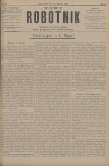 Nowy Robotnik : czasopismo polityczno-społeczne : organ partyi socyalno-demokratycznej. 1896, nr 10