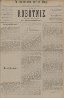 Nowy Robotnik : czasopismo polityczno-społeczne : organ partyi socyalno-demokratycznej. 1896, nr 21 (po konfiskacie nakład drugi)