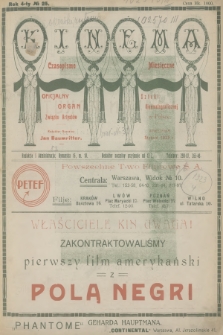 Kinema : polskie czasopismo kinematograficzne : oficjalny organ Związku Artystów Sztuki Kinematograficznej w Polsce. R.4, 1923, №  25 + wkładki