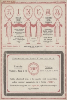 Kinema : niezależne polskie miesięczne czasopismo kinematograficzne. R.4, 1923, №  34