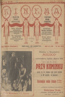 Kinema : niezależne polskie miesięczne czasopismo kinematograficzne. R.5, 1924, №  37