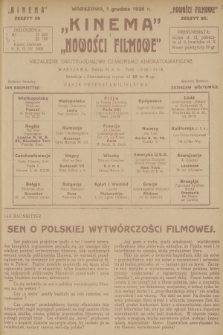 Kinema i Nowości Filmowe : niezależne dwutygodniowe czasopismo kinematograficzne. R.6, 1925, № 59/20