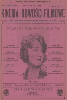 Kinema i Nowości Filmowe : niezależne dwutygodniowe czasopismo kinematograficzne. R.7, 1926, № 63/24 + wkładka